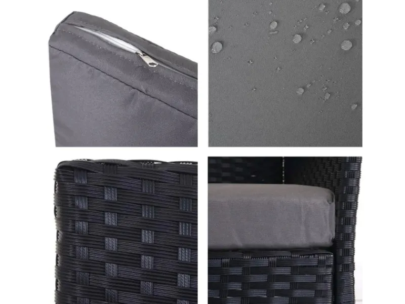 MCW Gartenmöbel-Sets|Lounge-Gartenmöbel|Poly-Rattan Sessel Halden 2er-Set anthrazit Kissen anthrazit