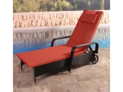 Poly-Rattan Sonnenliege Cesena Kissen Terracotta*MCW Outlet