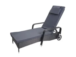 Poly-Rattan Sonnenliege Cesena Kissen Grau*MCW Sale