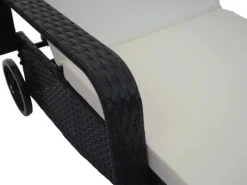 MCW Sonnenliegen|Poly-Rattan Sonnenliege Cesena Kissen beige