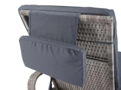 MCW Sonnenliegen|Poly-Rattan Sonnenliege Cesena Kissen Dunkel