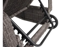 MCW Sonnenliegen|Poly-Rattan Sonnenliege Cesena Kissen Dunkel