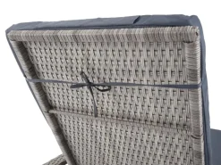 MCW Sonnenliegen|Poly-Rattan Sonnenliege Cesena Kissen Dunkel