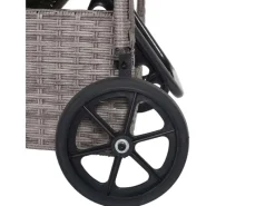 MCW Sonnenliegen|Poly-Rattan Sonnenliege Cesena Kissen Dunkel