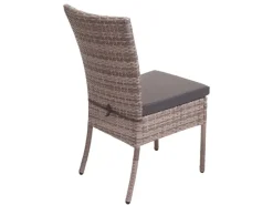 MCW Gartenstühle|Poly-Rattan Stuhl G19 2er-Set Kissen Dunkelgrau