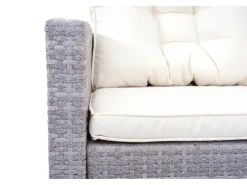 Poly-Rattan-Garnitur A29 Kissen Creme mit 2x Hocker*MCW New