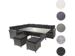 Poly-Rattan-Garnitur A29 Kissen mit 2x Hocker*MCW New