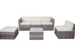 Poly-Rattan-Garnitur D24 Polster Creme*MCW Online