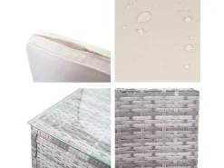 Poly-Rattan-Garnitur D24 Polster Creme*MCW Online