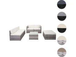Poly-Rattan-Garnitur D24 Polster Creme*MCW Online