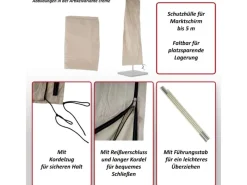 MCW Sonnenschirme|Schutzhülle Carpi für Marktschirm bis 5m Creme