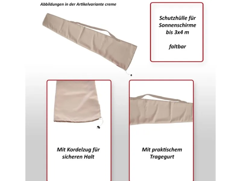 Schutzhülle für Sonnenschirm bis 3x4m anthrazit*MCW Discount