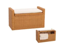Sitzbank Genua Rattan Staufach Honigfarben*MCW Best
