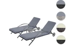 MCW Sonnenliegen|Sonnenliege E27 2er-Set Kissen Dunkelgrau