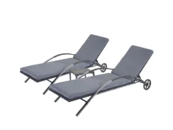 MCW Sonnenliegen|Sonnenliege E27 2er-Set Kissen Dunkelgrau