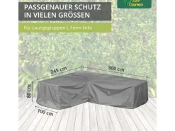 Premium Loungegruppen L-Form Asymmetrisch  255 x 195 x 80 cm Links*Mehr Garten Hot