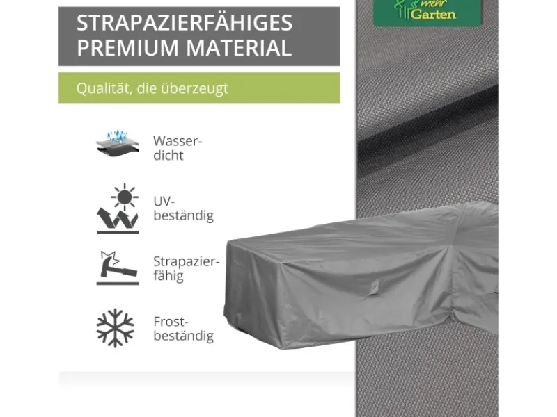 Mehr Garten Schutzhüllen|Premium Loungegruppen L-Form Asymmetrisch 270 x 215 x 80 cm Rechts