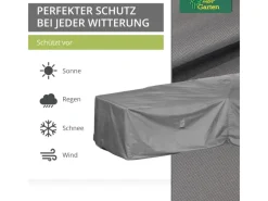 Mehr Garten Schutzhüllen|Premium Loungegruppen L-Form Asymmetrisch 270 x 215 x 80 cm Rechts