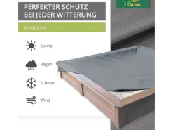 Premium Sandkasten Abdeckung 122 x 122 x 20 cm*Mehr Garten Hot