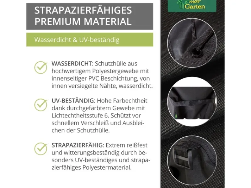 Mehr Garten Schutzhüllen|Premium Schutzhülle für Gasgrill Rechteckig 132 x 66 x 117 cm