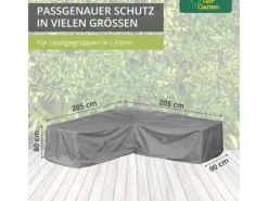 Mehr Garten Schutzhüllen|Premium Schutzhülle für Loungegruppe L-Form 205 x 205 x 80 cm