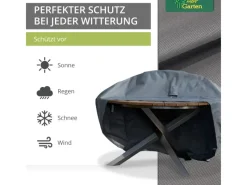 Mehr Garten Schutzhüllen|Premium Schutzhülle für Tische rund  135 x 71 cm