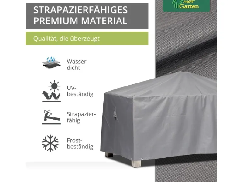 Mehr Garten Schutzhüllen|Premium Schutzhülle für Gartentisch Rechteckig 185 x 105 x 71 cm