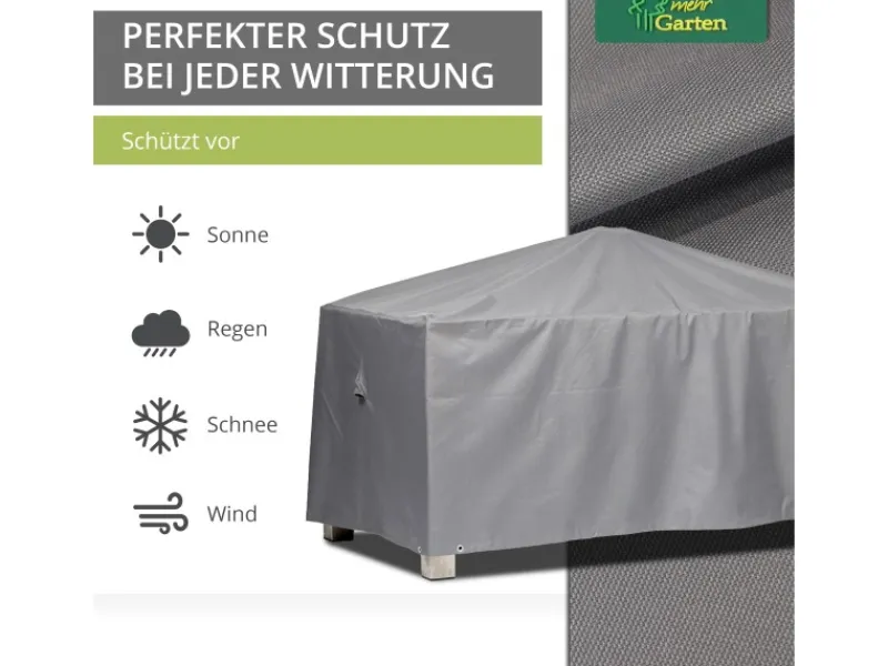 Mehr Garten Schutzhüllen|Premium Schutzhülle für Gartentisch Rechteckig 185 x 105 x 71 cm