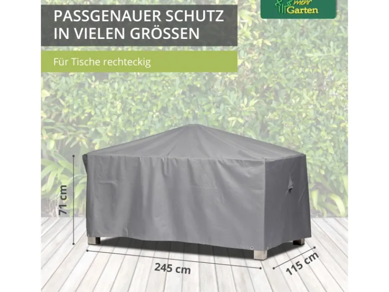 Mehr Garten Schutzhüllen|Premium Schutzhülle für Gartentisch Rechteckig 185 x 105 x 71 cm