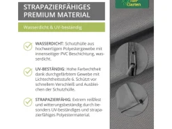 Mehr Garten Schutzhüllen|Premium Schutzhülle für Ampelschirm Gestell Gebogen 270 cm x 40 84 60 cm für Schirme Rund bis Ø 400 cm Eckig bis 350 x 350 cm