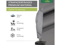 Premium Schutzhülle für Ampelschirm Gestell Gebogen 265 cm x 40 70 50 cm für Schirme Rund bis Ø 350 cm Eckig bis 300 x 300 cm*Mehr Garten Clearance