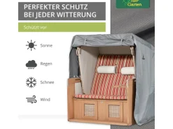 Mehr Garten Schutzhüllen|Premium Strandkorbhülle 150 B x 100 T x 165 140 H cm
