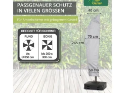 Mehr Garten Schutzhüllen|Protect Schutzhülle für Ampelschirm Gestell Gebogen 270 cm x 40 84 60 cm für Schirme Rund bis Ø 400 cm Eckig bis 350 x 350 cm