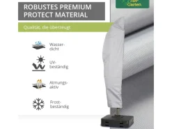 Protect Schutzhülle für Ampelschirm Gestell Gebogen 265 cm x 40 70 50 cm für Schirme Rund bis Ø 350 cm Eckig bis 300 x 300 cm*Mehr Garten New
