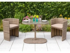 Ancona Gartenmöbel-Set 3-tlg. Stahl Kunststoffgeflecht*Merxx Best