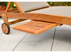 Merxx Sonnenliegen|Gartenliege Acapulco gepolstert Akazie/Textil