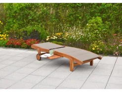 Merxx Sonnenliegen|Gartenliege Acapulco gepolstert Akazie/Textil