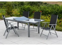 Gartenmöbel-Set Amalfi 5-tlg. mit Ausziehtisch 120/180 x 90 cm*Merxx Outlet