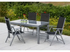 Gartenmöbel-Set Amalfi 5-tlg. mit Ausziehtisch 120/180 x 90 cm*Merxx Outlet