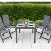 Merxx Gartenmöbel-Sets|Gartenmöbel-Set Taviano 5-teilig Grau Ausziehtisch