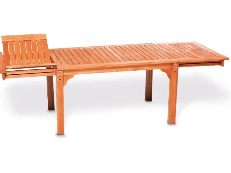 Merxx Gartentische|Gartentisch Rechteckig ausziehbar Braun 220 cm x 90 cm