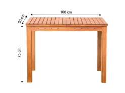 Gartentisch Rechteckig Braun 100 cm x 60 cm*Merxx