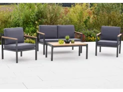 Kavos Gartenmöbel-Set Aluminium Holzoptik*Merxx Outlet