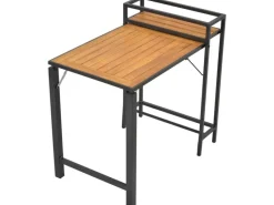 Merxx Gartentische|Klapptisch Santorin Rechteckig Natur-Grau 60 cm x 91 cm