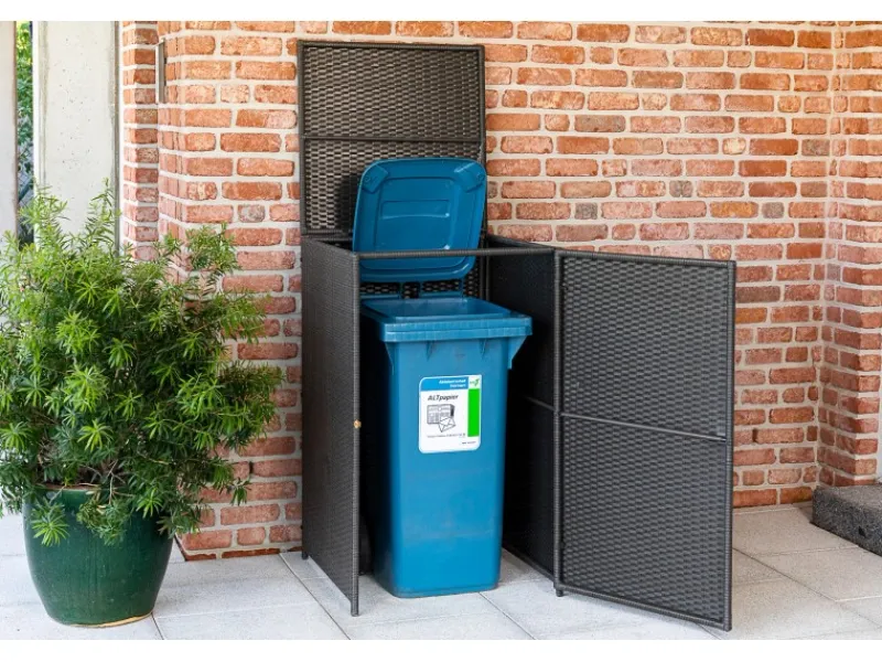 Merxx Mülltonnenboxen|Mülltonnenabdeckung 64 x 64 x 109 cm Grau