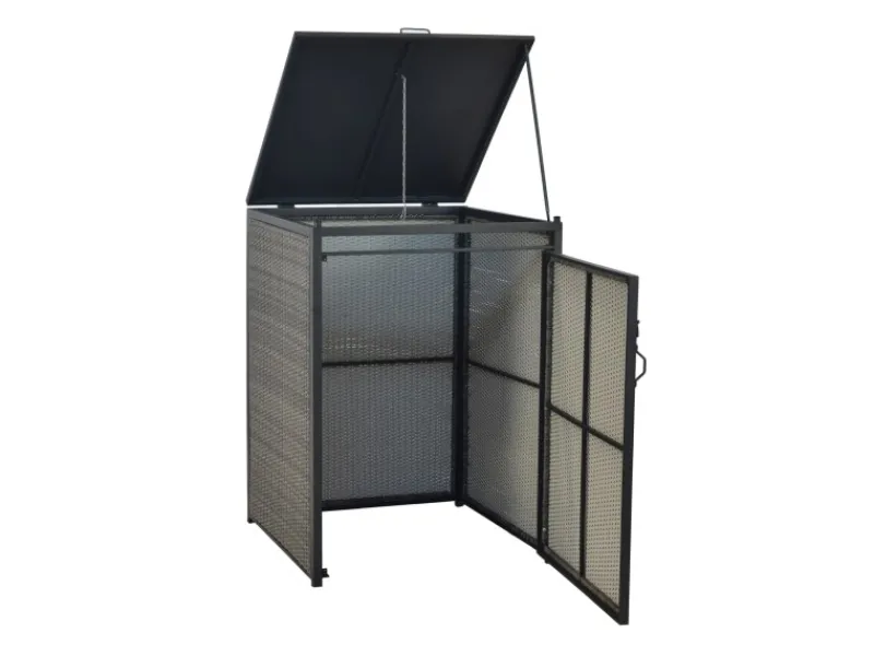 Merxx Mülltonnenboxen|Mülltonnenabdeckung Basis Klein Alu/Kunststoffgeflecht