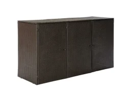 Mülltonnenabdeckung für 3x 80-120 l Tonnen Braun*Merxx Hot