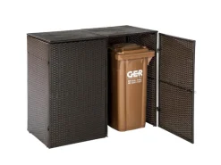 Mülltonnenabdeckung 2 x 80-120 l Tonnen Braun*Merxx New