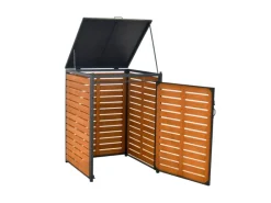 Merxx Mülltonnenboxen|Mülltonnenabdeckung Basis Groß Alu/Akazie