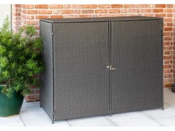 Mülltonnenabdeckung 2 x 240 l Tonnen Grau*Merxx Outlet